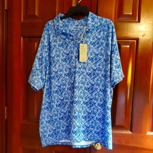 Tommy Bahama Men's Blue and White Casual Shirt - Picture 1 of 5
